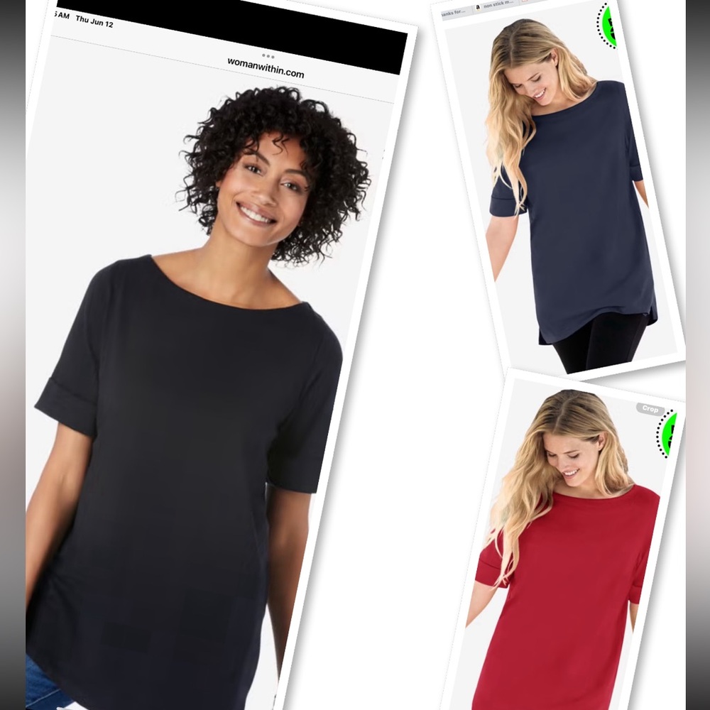 Set of 3 Cuffed Elbow Sleeve Tee
